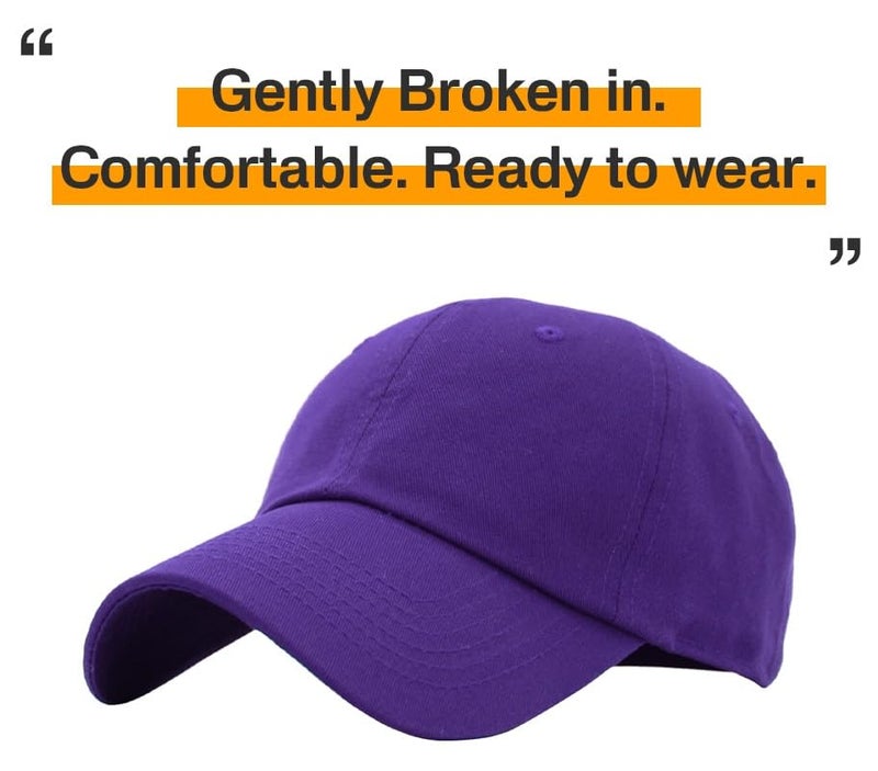 KBETHOS KB-LOW PUR Classic Cotton Dad Hat Adjustable Plain Cap. Polo Style Low Profile (Unstructured) (Classic) Purple Adjustable - Image 4